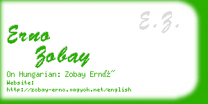 erno zobay business card